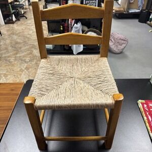 small wooden rush seat chairs